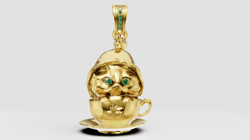 Teacup pendant 3D 打印模型 .c4d .max .obj .3ds .fbx .stl .blend 