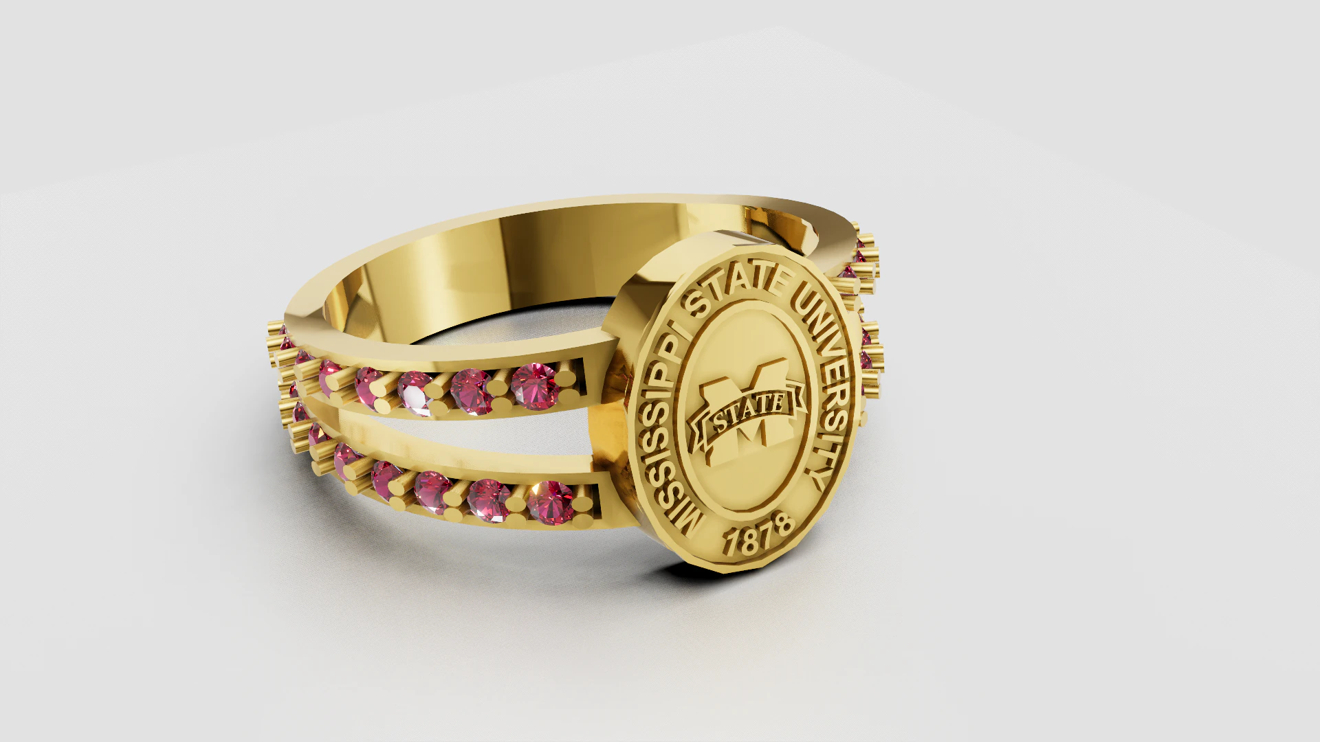 University ring 3D Print Model .c4d .max .obj .3ds .fbx .stl .blend 