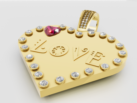 Love pendant 3D 打印模型