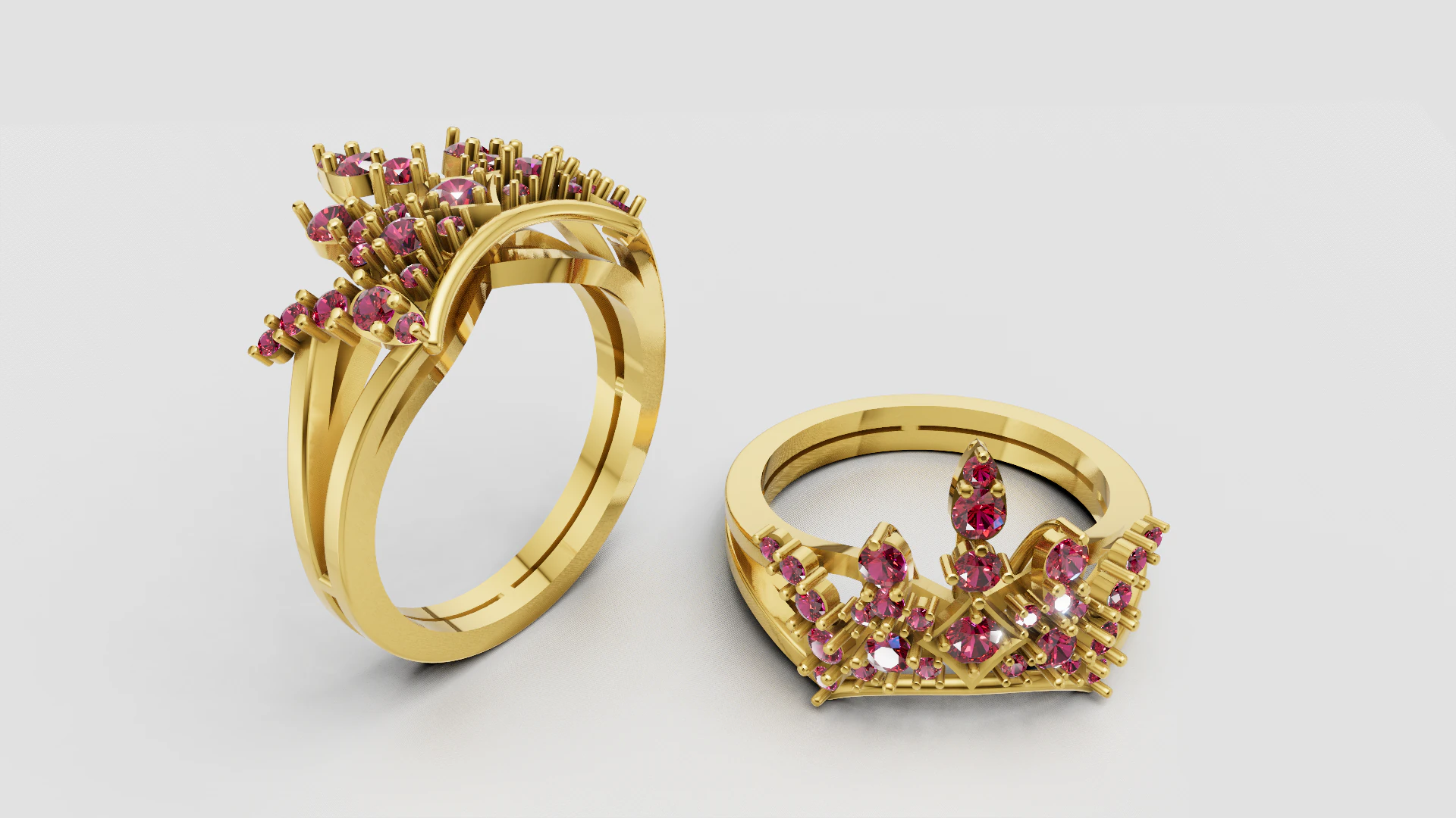 Princess crown ring 3D Print Model .c4d .max .obj .3ds .fbx .stl .blend 