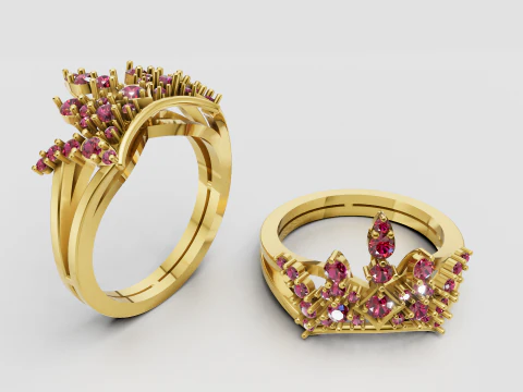 Cincin mahkota putri Model Cetak 3D