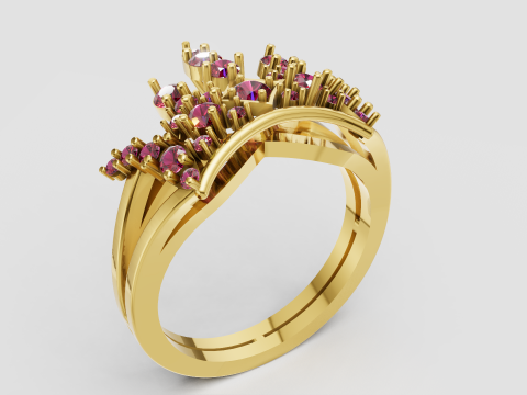 Princess crown ring Modèles 3D en vedette