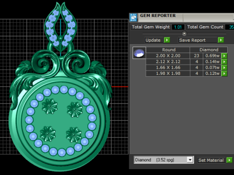 Квітковий золотий кулон 3D Принт Модель