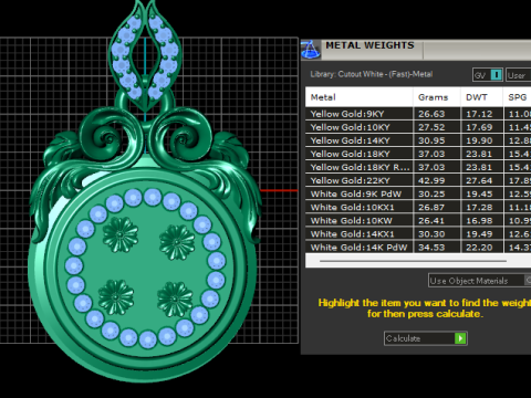 Квітковий золотий кулон 3D Принт Модель
