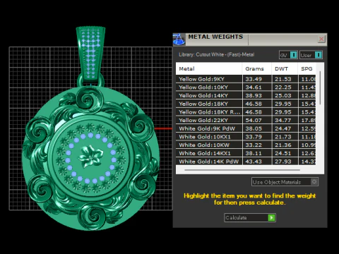 Floral gold pendant 3D Print Model