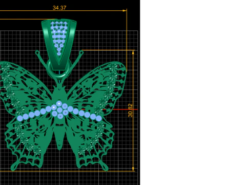 Butterfly gold pendant 3D Print Model