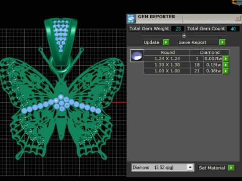 Butterfly gold pendant 3D Print Model