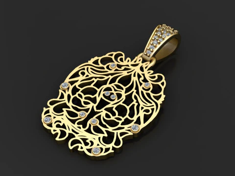 Floral cutwork pendant 3D Print Model