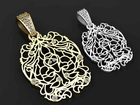 Floral cutwork pendant 3D Print Model
