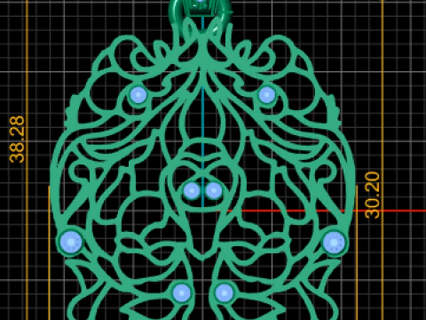 Floral cutwork pendant 3D Print Model