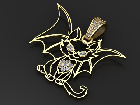 Fantasy cat pendant Modelo de impresión 3D