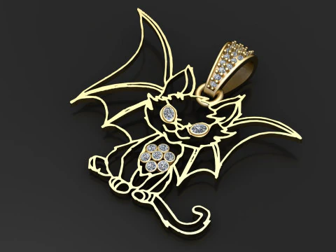 Fantasy cat pendant 3D Print Model