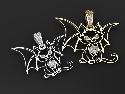 Fantasy cat pendant Modelo de impresión 3D
