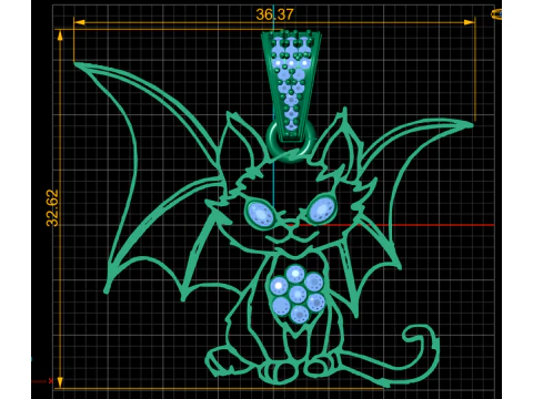 Fantasy cat pendant 3D Print Model