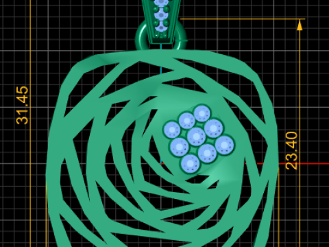 Geometric gold pendant 3Dプリントモデル