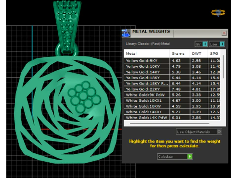 Geometric gold pendant 3D Print Model