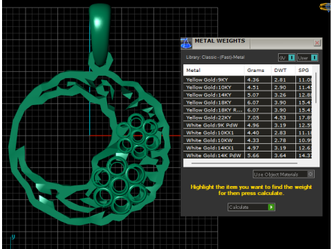 Abstract gold pendant Model Cetak 3D