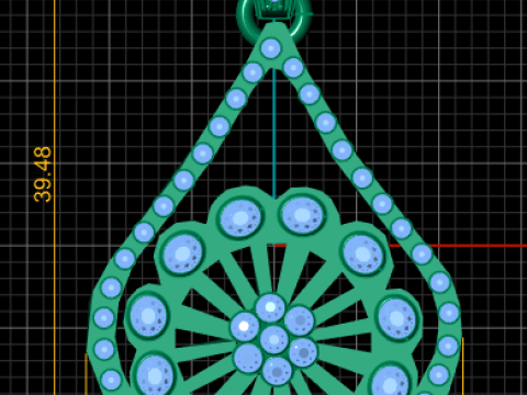 Floral gold pendant 3D Print Model