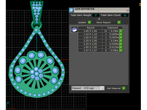 Floral gold pendant 3D Print Model