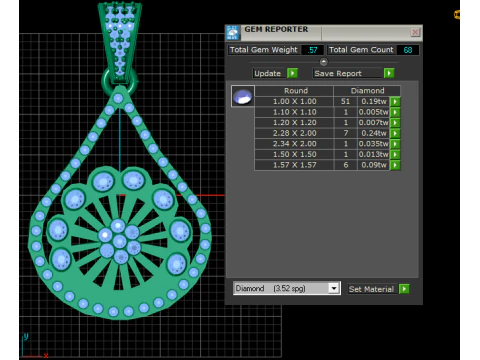 Floral gold pendant 3D Print Model