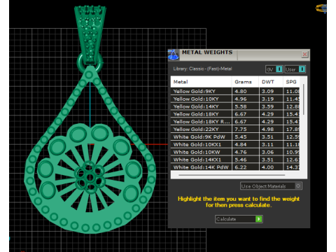 Floral gold pendant 3D Print Model