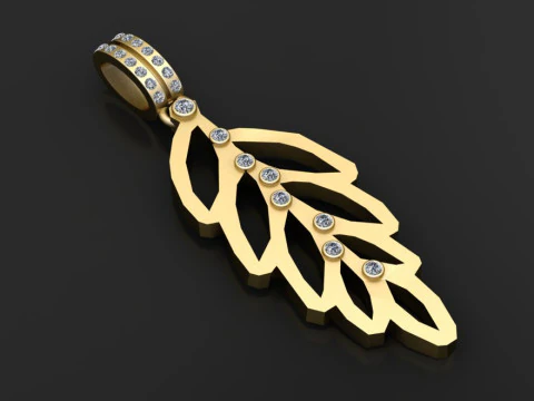 Leaf gold pendant 3D Print Model