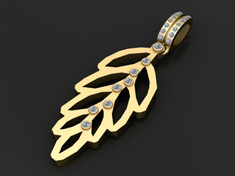 Leaf gold pendant Model Cetak 3D