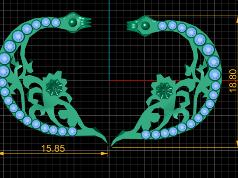 Crescent gold earrings pendant 3D 打印模型