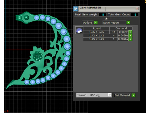 Crescent gold earrings pendant 3D Print Model