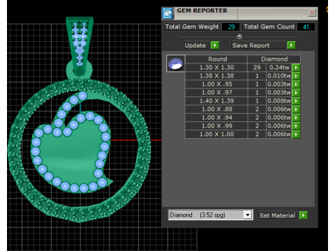 Heart gold pendant 3D Print Model