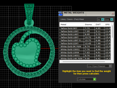 Heart gold pendant 3D Print Model