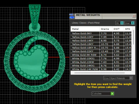 Heart gold pendant 3D Print Model
