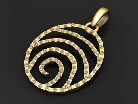 Spiral gold pendant 3D Baskı Modeli