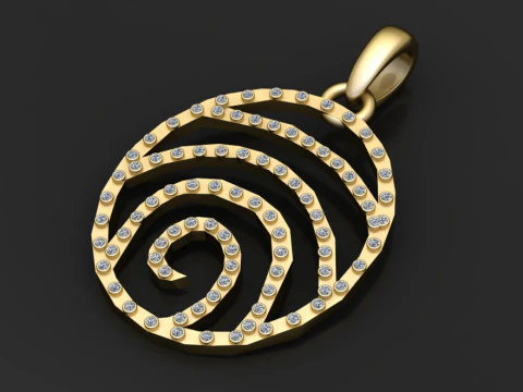 Spiral gold pendant 3D Print Model