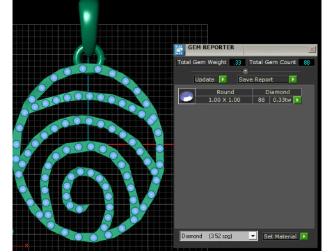 Spiral gold pendant 3D Print Model