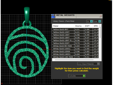 Spiral gold pendant 3D Baskı Modeli
