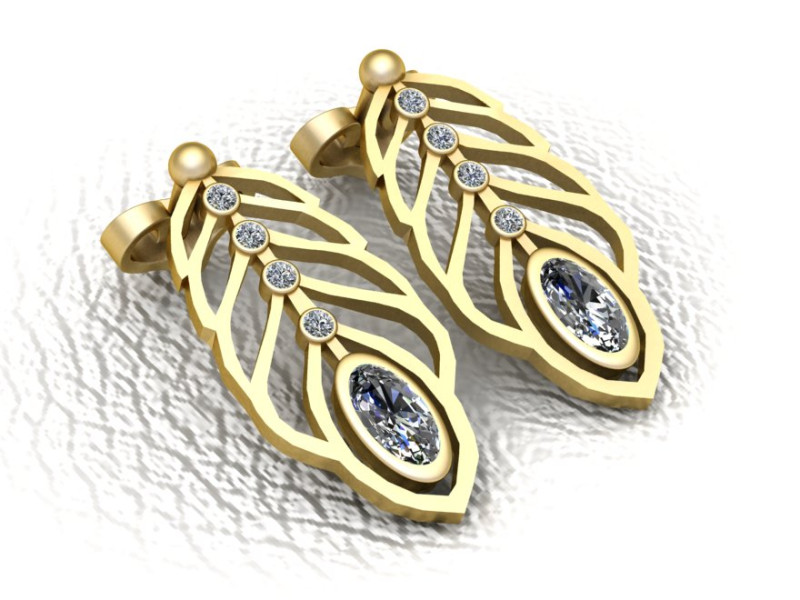 Leaf inspired jewelry 3D Print Model .c4d .max .obj .3ds .fbx .stl .blend 