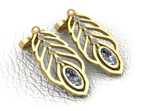 Joias inspiradas em folhas Modelo de Impressão 3D