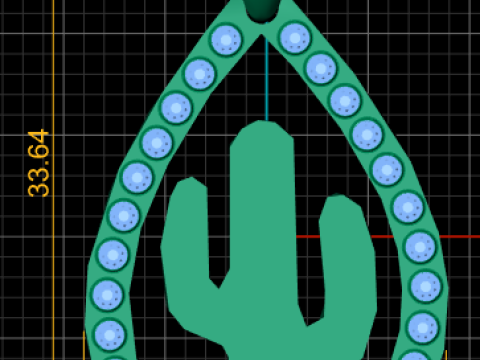 Cactus gold pendant 3D 打印模型