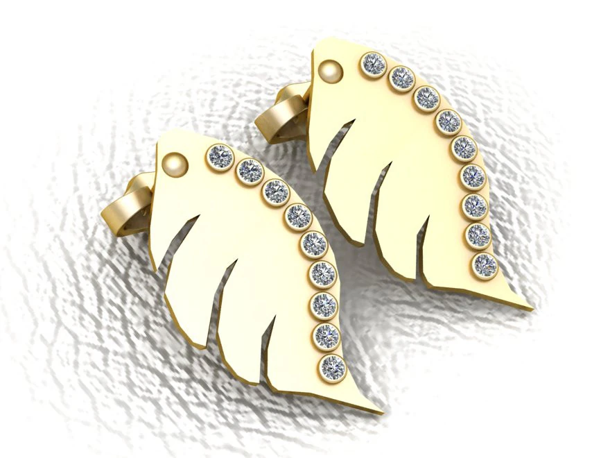 Diamond accent earrings 3D Print Model .c4d .max .obj .3ds .fbx .stl .blend 