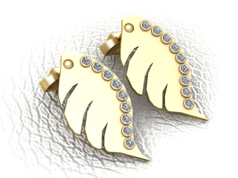 Oorbellen met diamanten accenten 3D printmodel