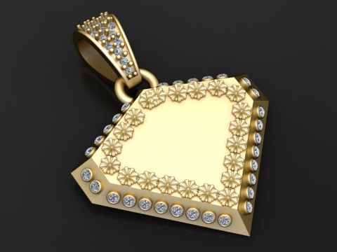 Polygon gold pendant 3Dプリントモデル