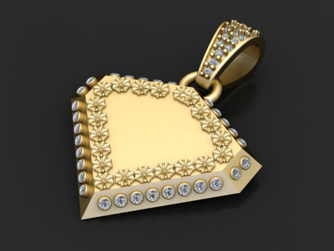 Polygon gold pendant 3D 프린트 모델