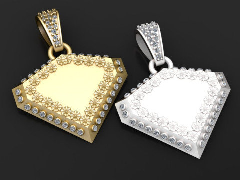 Polygon gold pendant 3D 프린트 모델