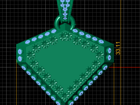 Polygon gold pendant 3D 프린트 모델