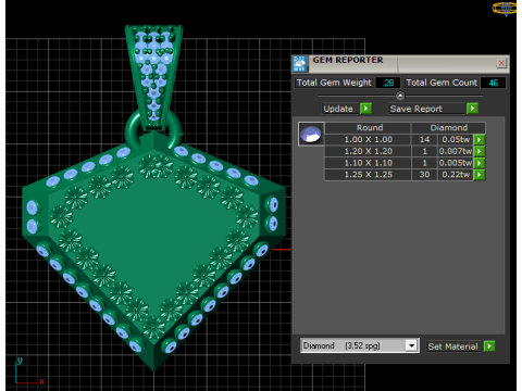 Polygon gold pendant 3D 프린트 모델
