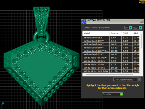 Polygon gold pendant 3D 프린트 모델