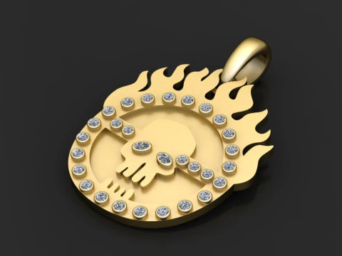 Skull gold pendant 3D Print Model