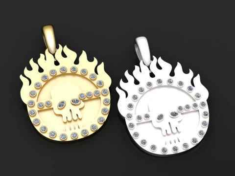 Skull gold pendant 3D Print Model