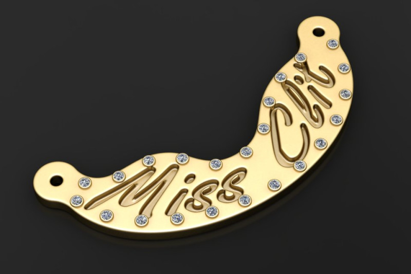 Custom name pendant Modello di stampa 3D .c4d .max .obj .3ds .fbx .stl .blend